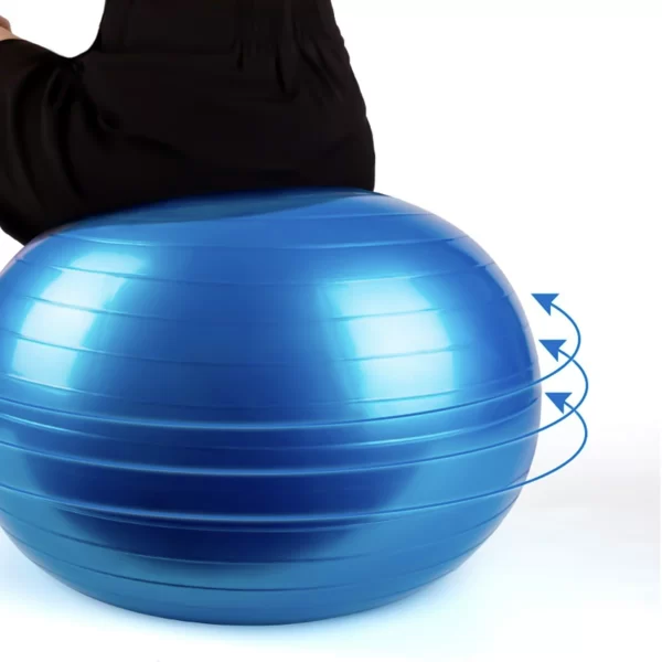 Bola de Pilates Ioga com Bomba de Ar Azul - 03