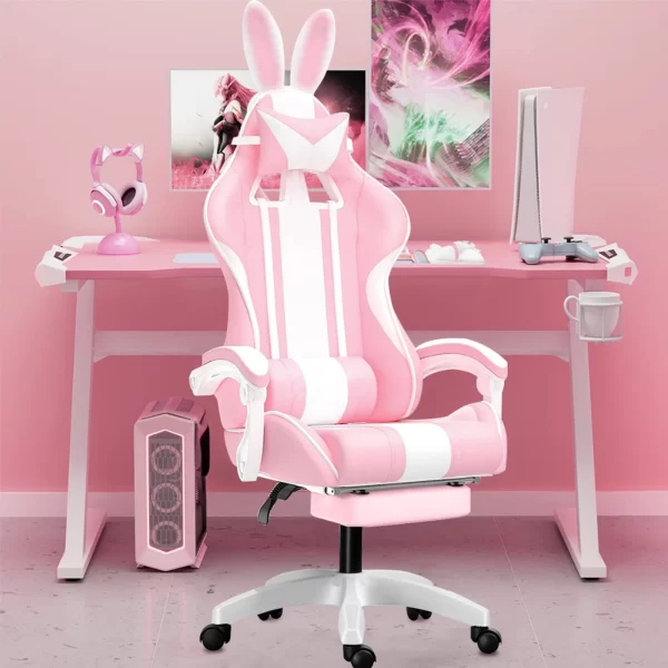 Cadeira Gamer NPC Orelha Coelho - Rosa - 06