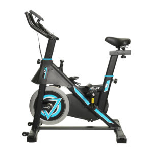Bicicleta de Spinning Reforçada Azul – 17kg de Inércia e até 140kg de Carga