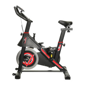 Bicicleta de Spinning Reforçada Vermelha – 17kg de Inércia e até 140kg de Carga