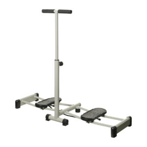 Exercitador de Pernas e Quadris Dobrável com Apoio e Pedal - Branco e Preto