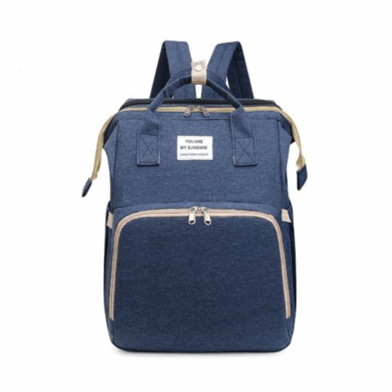 Mochila Maternidade com Trocador Portátil Azul – Organização