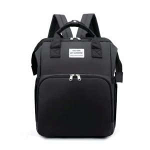 Mochila Maternidade com Trocador Portátil Preta – Organização