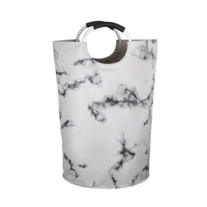 Cesto de Roupa Dobrável Branco 8,2L em Tecido Oxford com Alças EVA