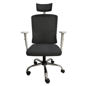 Cadeira de Escritório Ergonômica Mash Preta com Braços Giratórios 2D