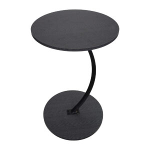 Mesa de apoio redonda em aço carbono com superfície impermeável, resistente à umidade e fácil de limpar, ideal para sala e escritório