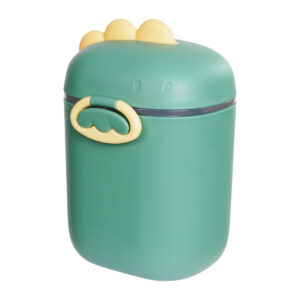 pote dosador de leite em pó verde 800ml com colher medidora de 5 g e vedação dupla em silicone, portátil e seguro para cuidados com bebês