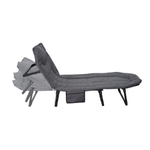 Cama dobrável portátil em aço com colchão integrado e suporte reforçado para camping e uso emergencial